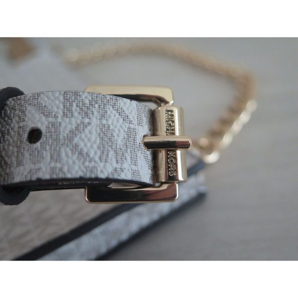 Michael Kors 554131C Sz Large Vanilla Sig. MK Logo PU Leather Waist Belt Bag - Picture 10 of 10